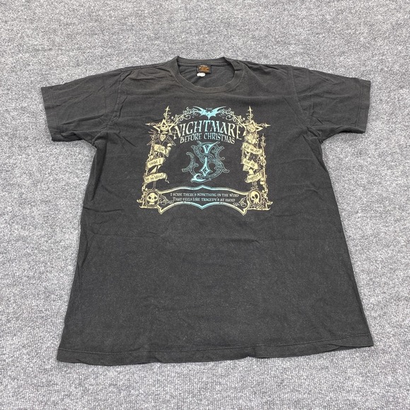 Tim Burton's The Nightmare Before Christmas Other - Nightmare Before Christmas Shirt Mens Large Black Jack Sally Gothic Halloween
